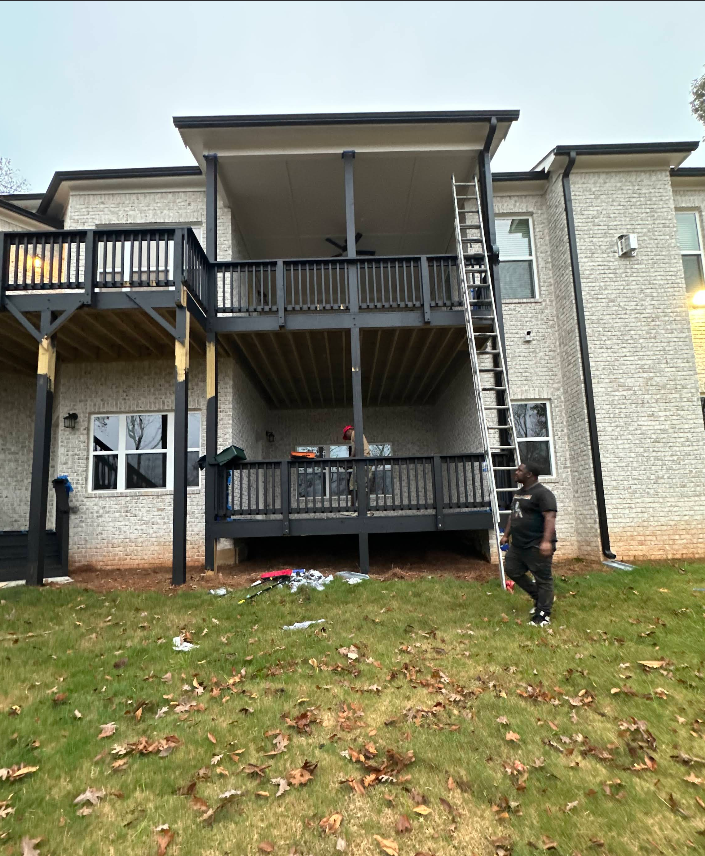 Completed roof repair work